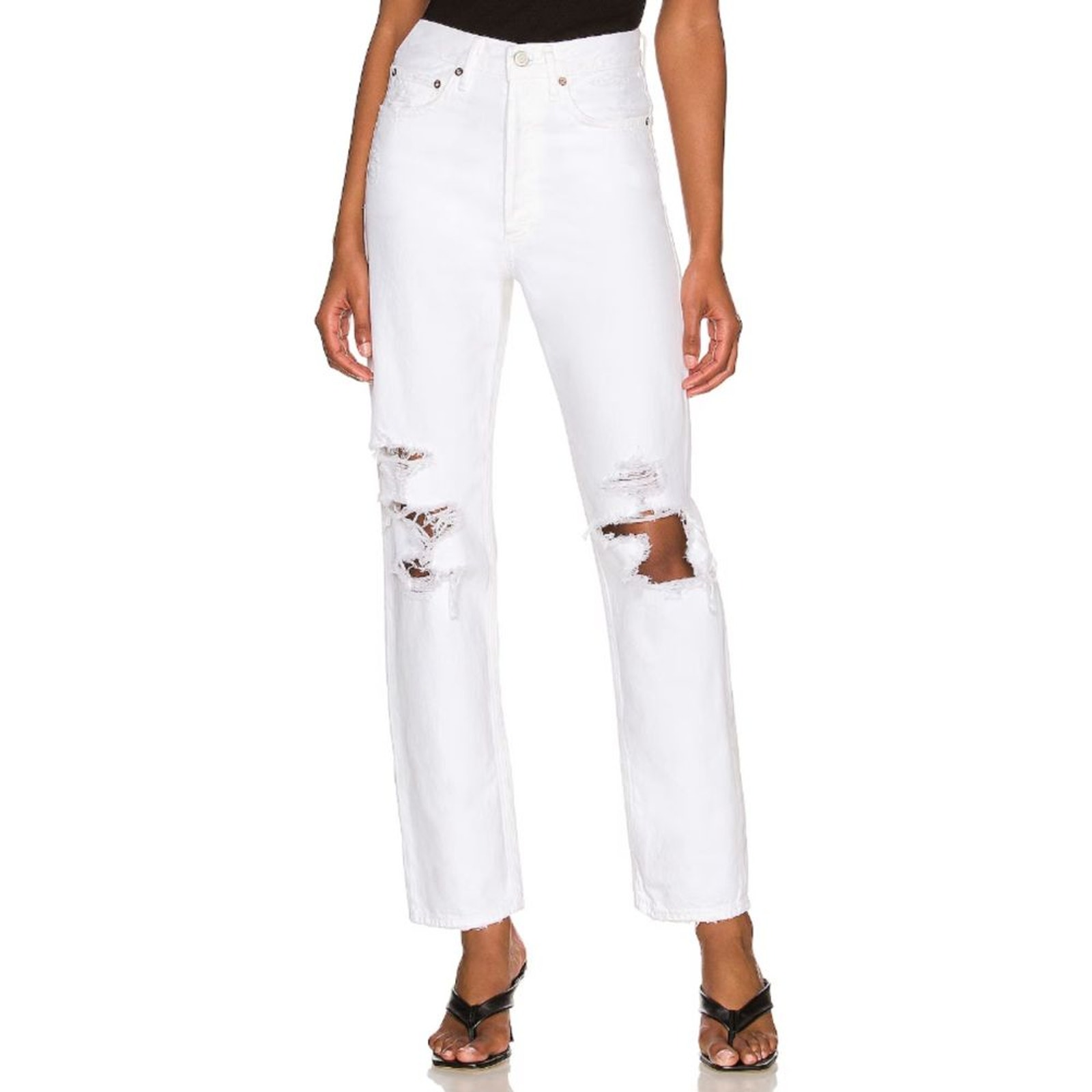 Agolde 90's Straight Leg Jeans Mid-Rise Distressed Premium Cotton Y2k Vintage 27